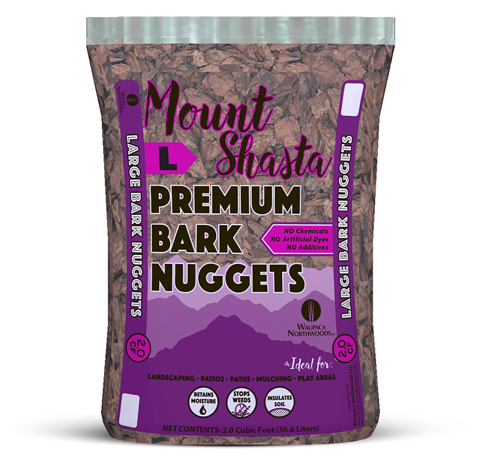 Bag of Mount Shasta Large Premium Bark Nuggets