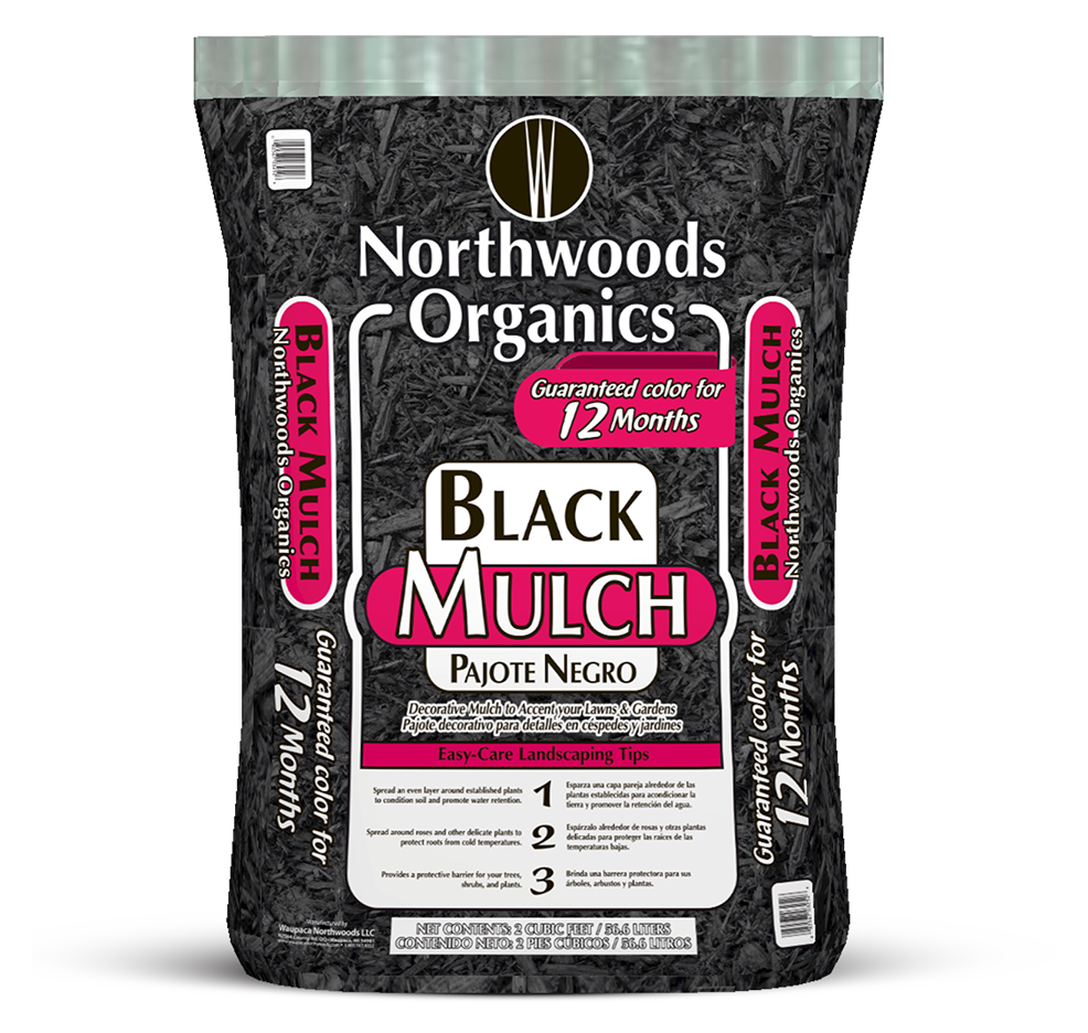 Bag of Northwoods Organics Black Mulch