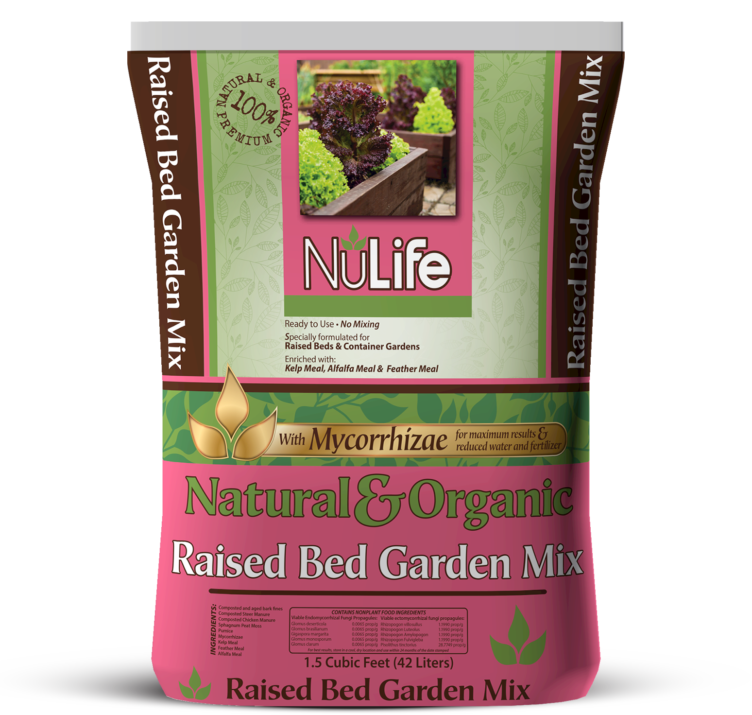 Bag of NuLife Natural & Organic Raised Bed Garden Mix